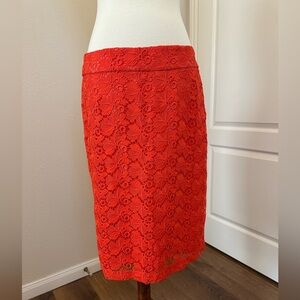 Ann taylor Red/orange Lace Skirt